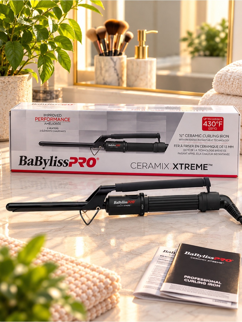 BaBylissPRO Ceramix Xtreme 1/2” Ceramic Curling Iron 430°F